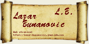 Lazar Bunanović vizit kartica